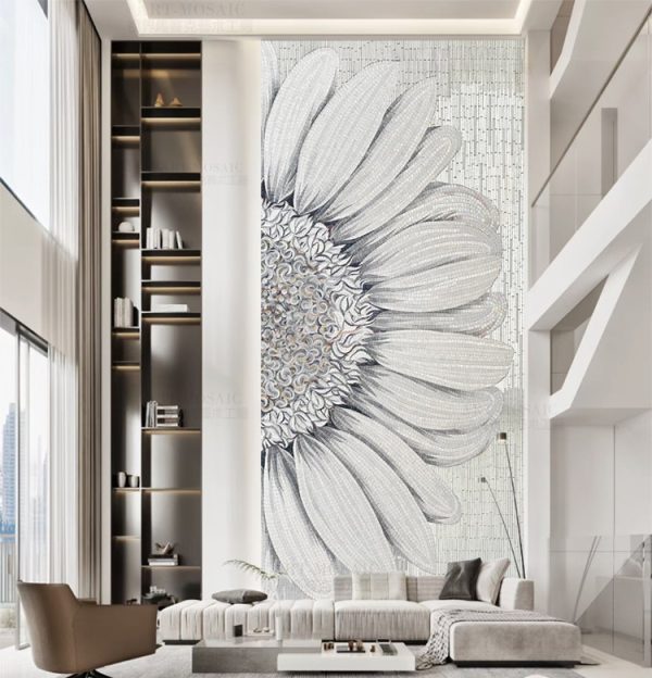lily glass mosaic mural