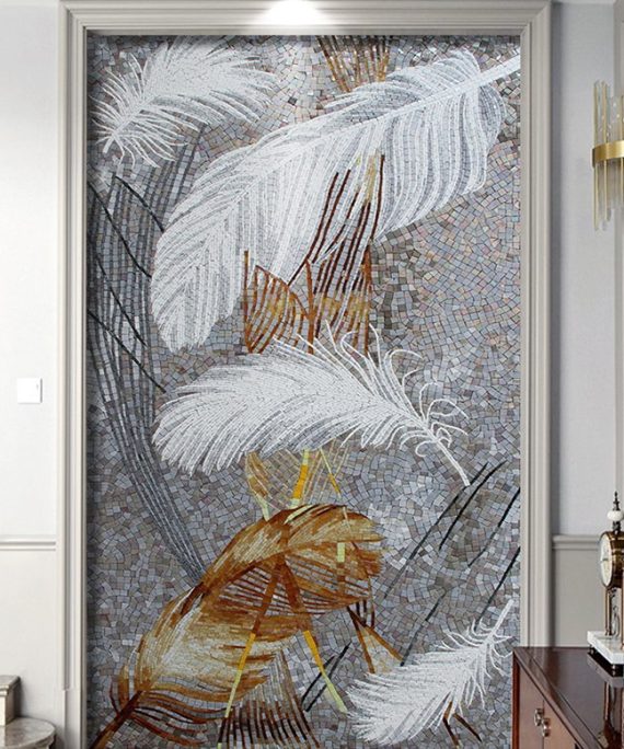 Feather Glass Mosaic Mural